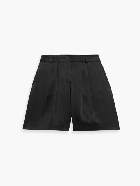 Other Designers Pleated satin-crepe shorts