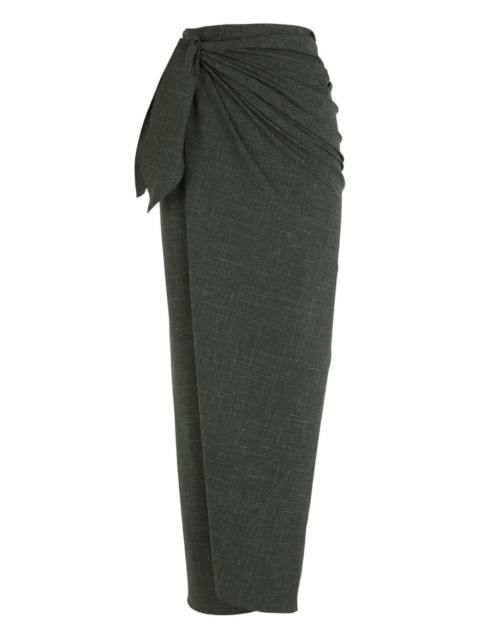 cortana tie waist jacquard maxi skirt