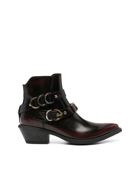 PINKO buckle-strap pointed-toe boots