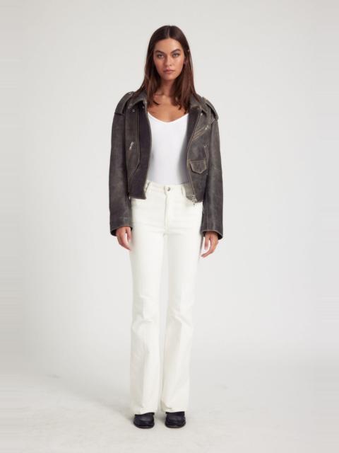 SPRWMN WHITE CORDUROY MICRO FLARE PANTS