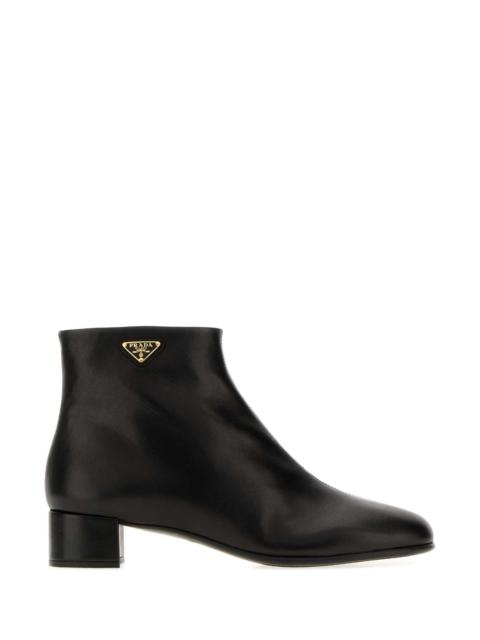 Prada Prada Women Black Nappa Leather Ankle Boots
