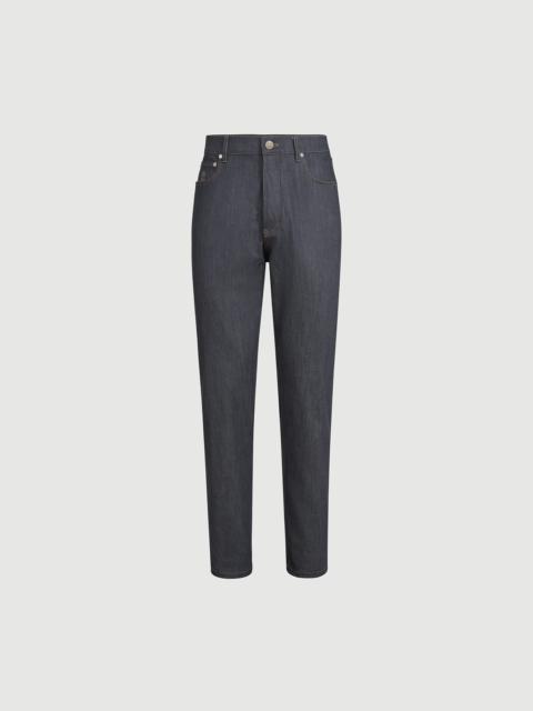 Brunello Cucinelli Comfort grayscale denim iconic fit five-pocket trousers