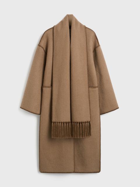 TOTEME Embroidered scarf coat camel