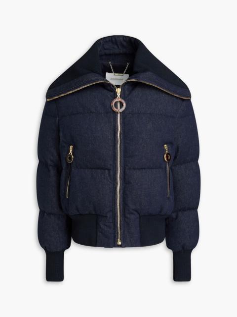 Zimmermann Quilted denim down jacket