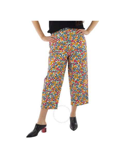 Marni Ladies Multicolour Cropped Floral Trousers