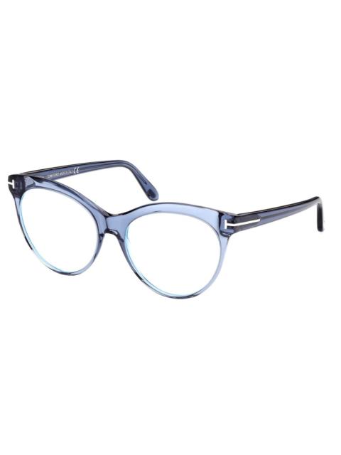 TOM FORD Tom Ford Ladies Blue Cat Eye Eyeglass Frames FT5827-B 090 55