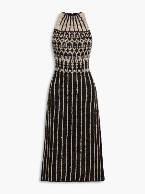 Altuzarra Cole Fair Isle linen-blend midi dress
