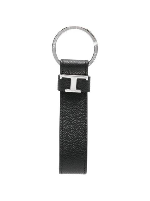 Tod's Tod's Men Leather Key Holder With Metal T Timeless Logo
