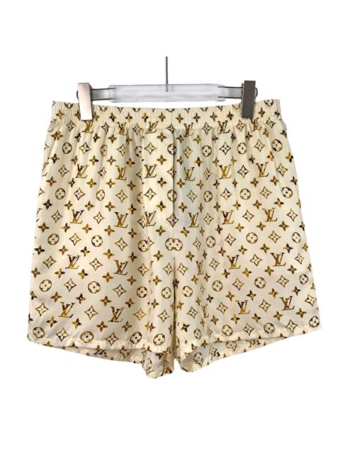 Louis Vuitton Louis Vuitton 2023 Beige Silk Logo All-Over Print Shorts