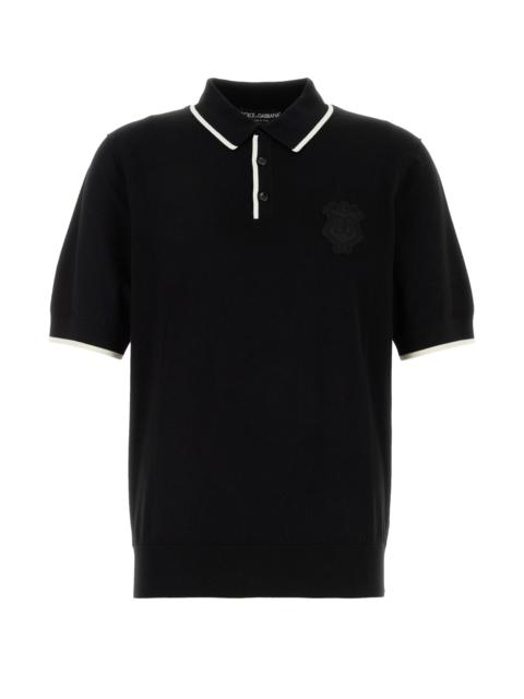 Dolce & Gabbana Dolce & Gabbana Men Black Cotton Polo Shirt