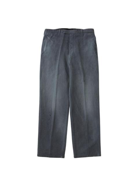 visvim WIDE SLACKS DMGD NAVY