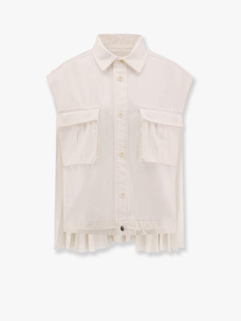 sacai Sacai Cotton Shirt With Pleated Insert On The Back