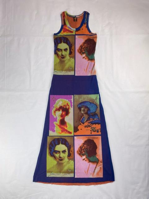 Jean Paul Gaultier 2002 Spring/Summer Jean Paul Gaultier Woman's Face Portrait Mesh Tank Maxi Dress