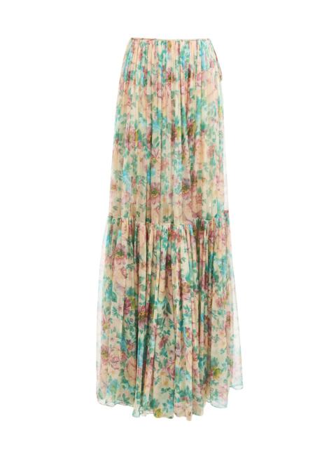 Chloé GATHERED MAXI SKIRT IN SILK MOUSSELINE