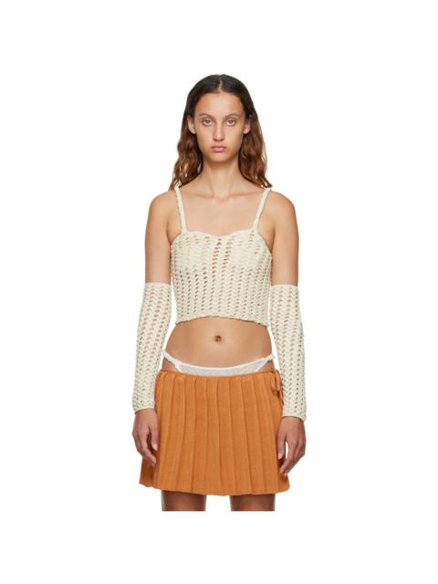 ISA BOULDER Beige Cutout Tank Top