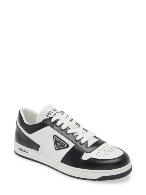 Prada Prada Downtown Logo Low Top Sneaker in Bianco/Nero at Nordstrom