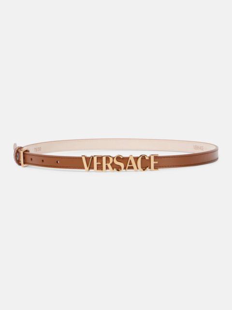 Logo leather belt