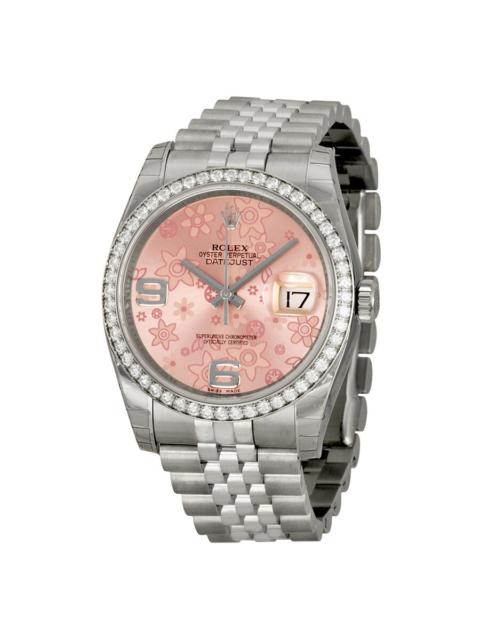 ROLEX Rolex Oyster Perpetual Datejust 36 Pink Floral Dial Stainless Steel Jubilee Bracelet Automatic Ladie
