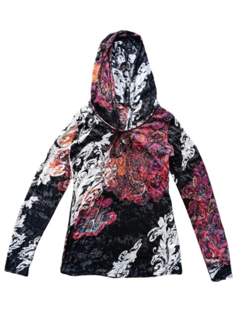 Other Designers Archival Clothing - Cristina glitter graphic mesh hoodie