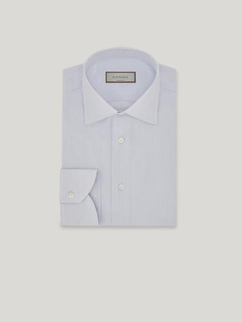 Canali CANALI NUVOLA LIGHT BLUE AND BLUE COTTON REGULAR-FIT SHIRT