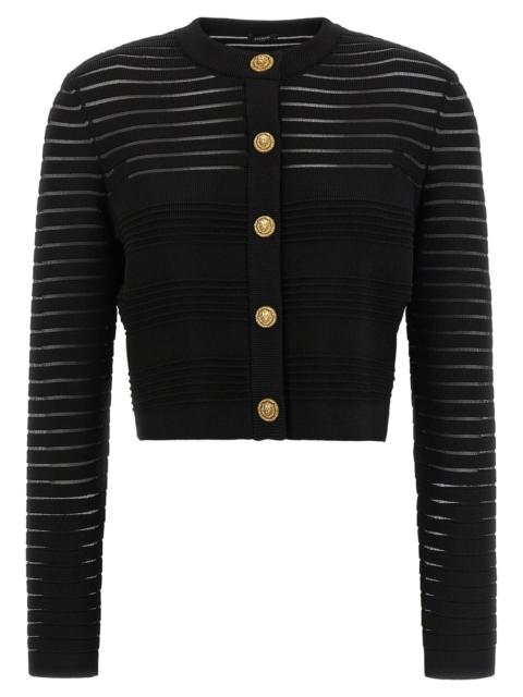 Balmain Balmain Women Semi-Transparent Stripes Cardigan