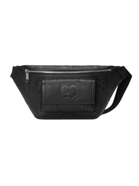 GUCCI GUCCI $2100 Large Black Jumbo GG Leather Belt Bag New/Authen