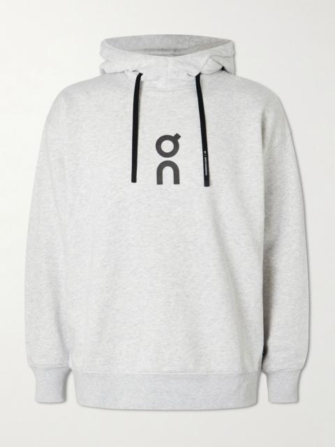 On Club Logo-Print Organic Cotton-Blend Jersey Hoodie Gray