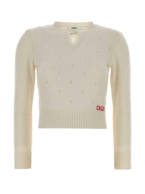 Chloé Chloe Women White Wool Blend Sweater