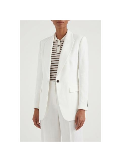 Brunello Cucinelli Brunello Cucinelli Natural Linen Blend Tailored Blazer