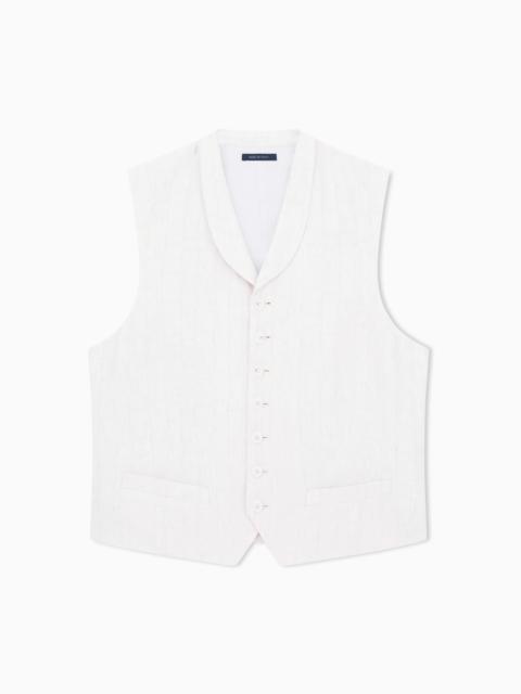 GIORGIO ARMANI JACQUARD VISCOSE AND LINEN SINGLE-BREASTED WAISTCOAT