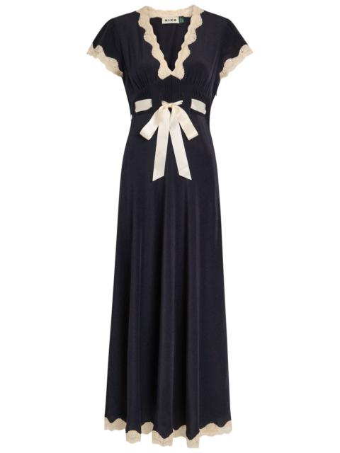 RIXO Rixo Marlice Ribbon Silk Midi Dress