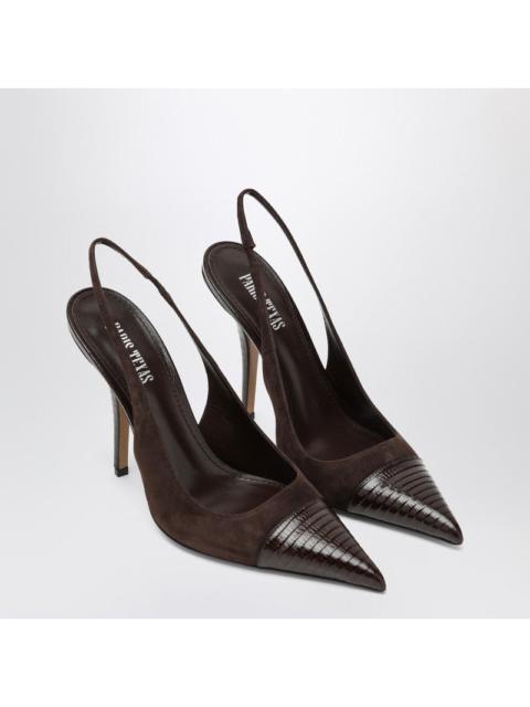 Paris Texas suede and leather slingbacks