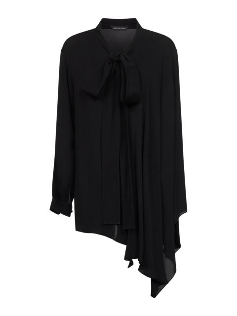 BALENCIAGA Black georgette Scarf Blouse