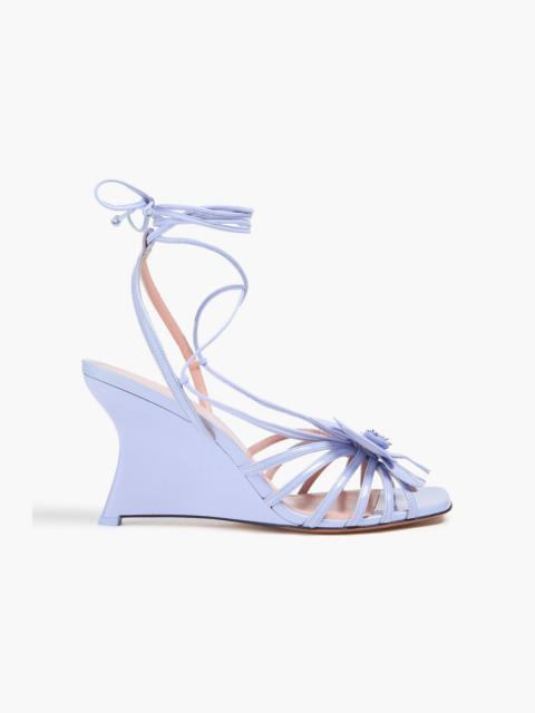 Zimmermann Floral-appliquéd patent-leather sandals