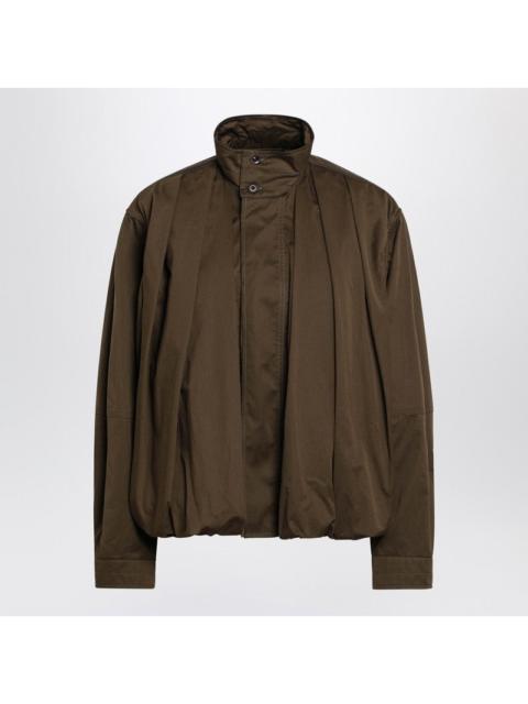 Lemaire Lemaire Brown Pleated Cotton Satin Jacket Women