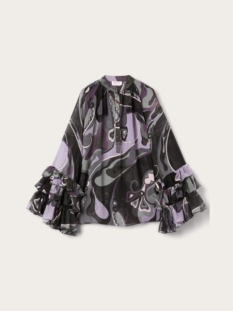 PUCCI ORCHIDEE PRINT SILK BLOUSE