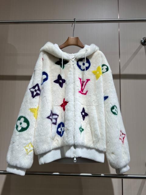 Louis Vuitton Louis Vuitton White Tricolor Mink Fur Coat
