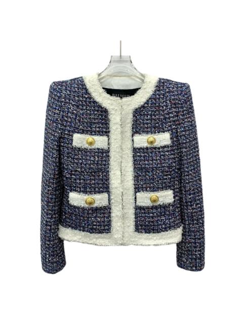 Balmain Balmain Pocket Sequined Long Sleeve Jacket Blue
