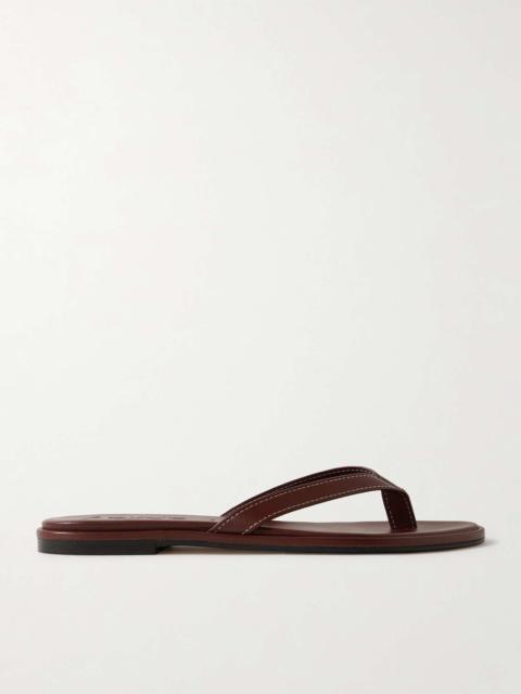 Melody leather flip flops Burgundy