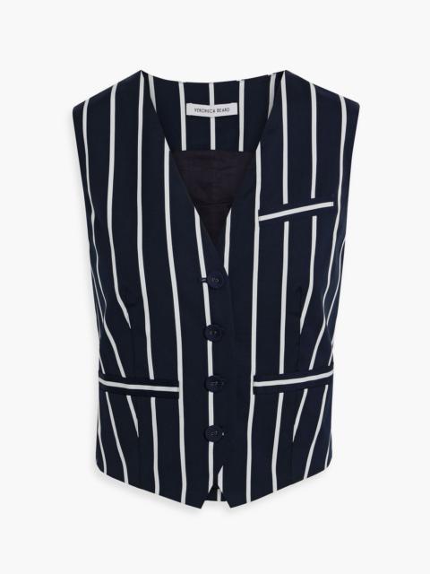VERONICA BEARD Bennet striped cotton-blend vest