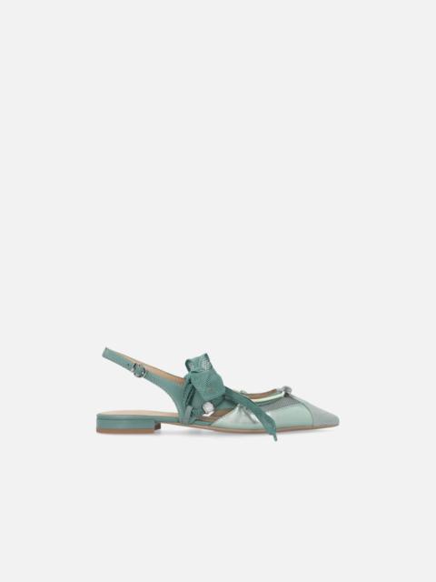 PINKO SLINGBACK BALLERINAS WITH TIES