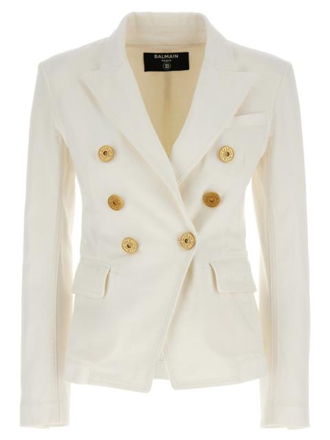 Balmain Balmain Women Double-Breasted Denim Blazer
