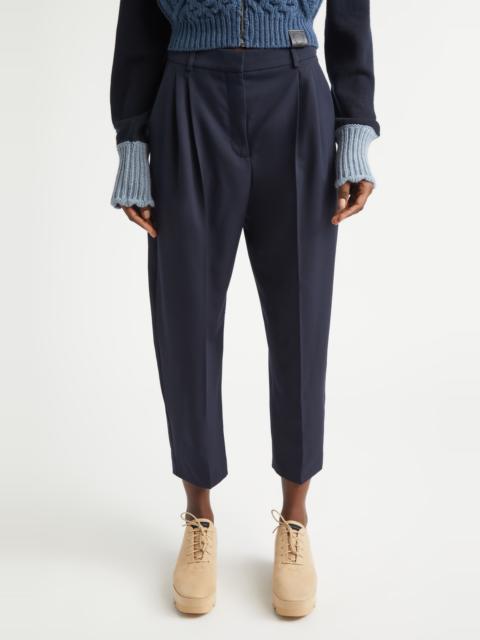 Stella McCartney Stella McCartney Classic Tailored Wool Balloon Leg Trousers in Ink at Nordstrom