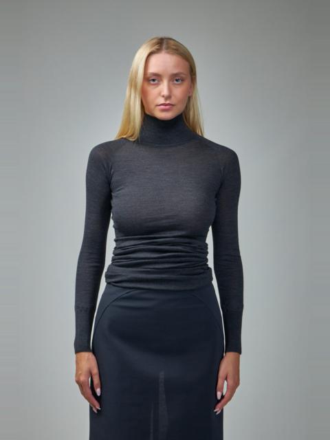 Alaïa Draped L/S Body Sheer Wool Knit