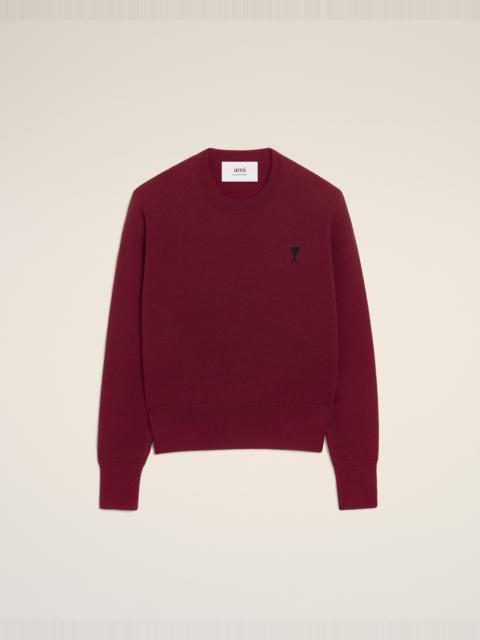 AMI Paris BURGUNDY WOOL AMI DE COEUR CREWNECK SWEATER