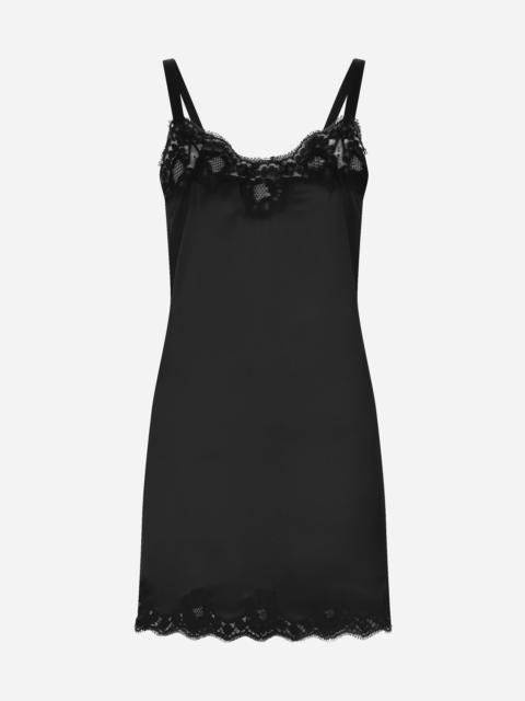 Dolce & Gabbana Satin lingerie-style slip with lace detailing