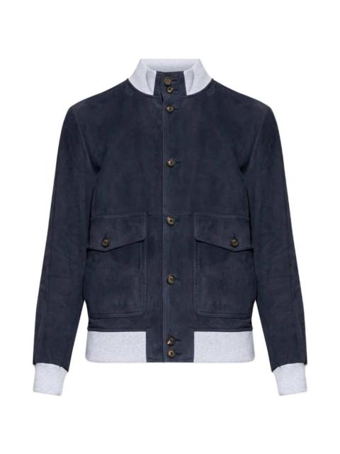 Other Designers Eleventy Men Leather Jacket With Pocket And Buttons