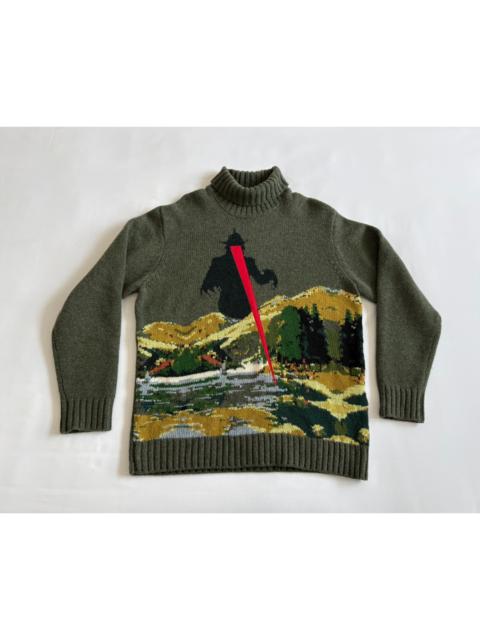 UNDERCOVER Undercover Runway Embroidered Panel Knit Sweater