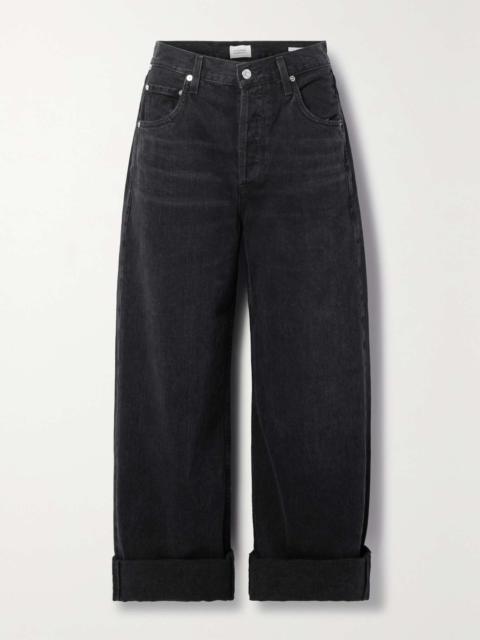 + NET SUSTAIN Ayla wide-leg organic jeans Black