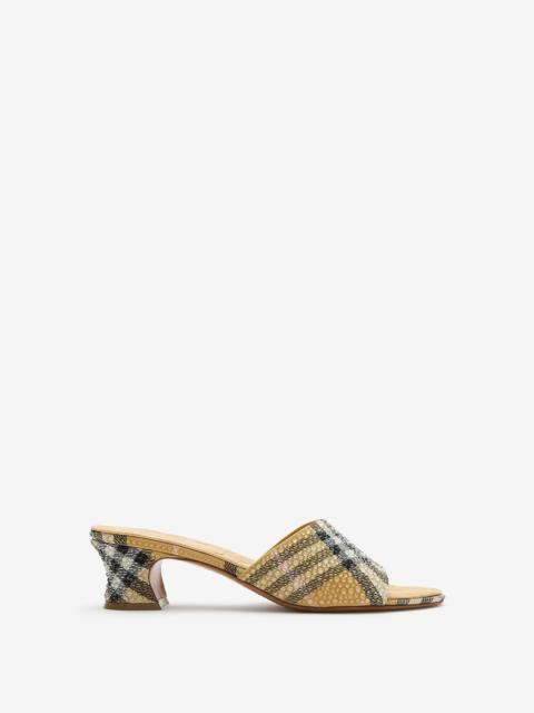 Burberry Rhinestone Check Sloane Mules